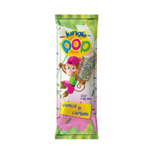 JUNGLE POP Înghețată cu vanilie, căpșuni și bombonele