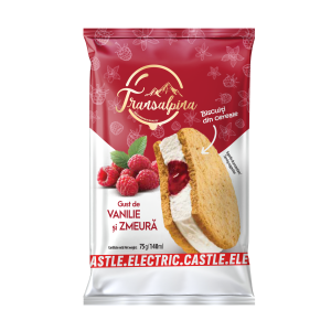 TRANSALPINA Înghețată cu vanilie, zmeură și biscuiți din cereale
